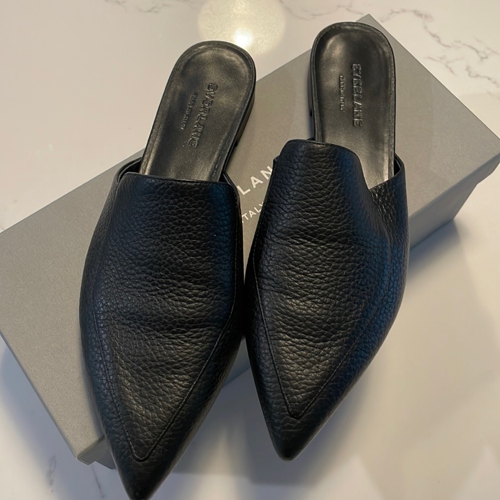 Everlane Flat Mules Black size 9
